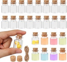 Mini Glass Bottles With Cork 5 ml, 24 Pack Tiny Jars, Small Potion Vials, Spell