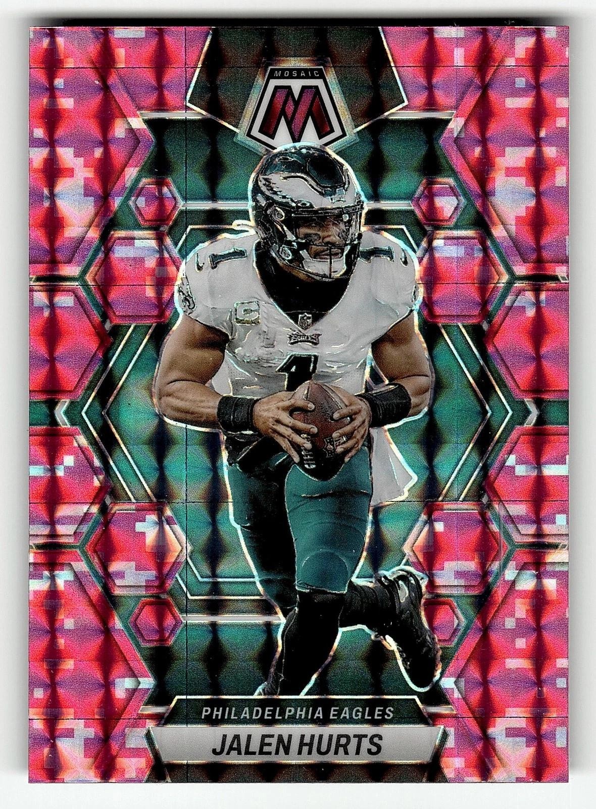 2023 Panini Mosaic #192 Jalen Hurts Camo Pink Mosaic