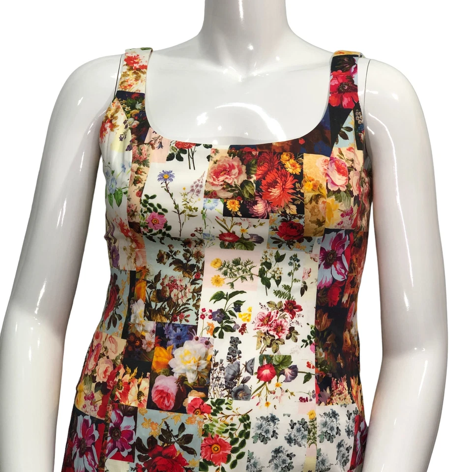 Vestido recto sin mangas floral trasero cremallera completa W by Worth para mujer talla 12 Y2K Foto 2 de 4