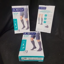 New Jobst Active Wear Sock Medical Compression Knee Cool White XL 15-20 mmHg