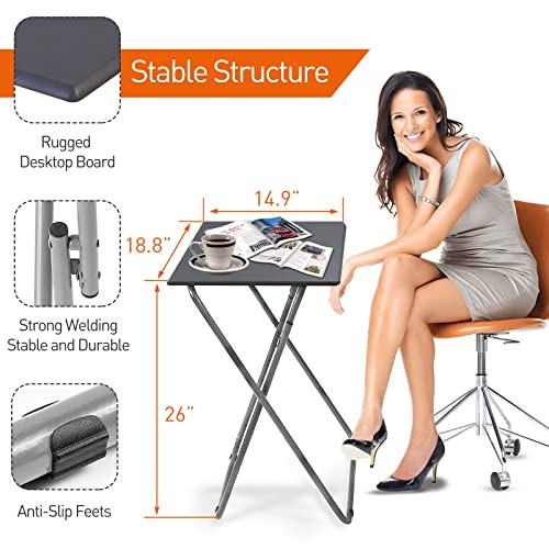 Folding TV Tray Table TV Dinner Trays Tables for Eating,Stable Tv Trays Table - Picture 3 of 7