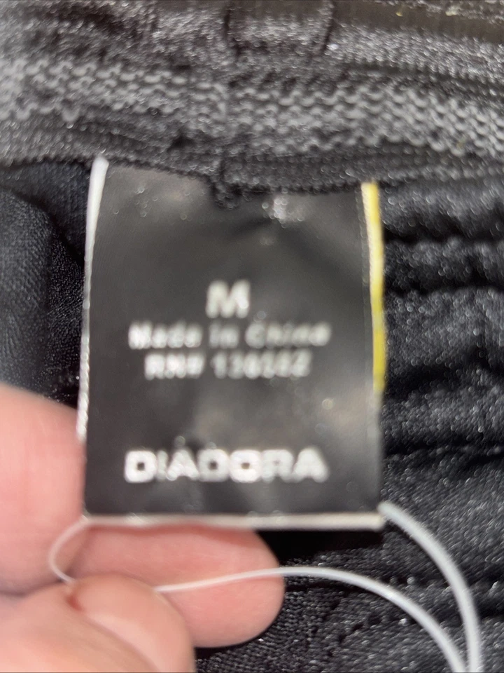NUEVO CON ETIQUETAS Pantalones de Portero Diadora Padova DiaDry Negros Hombres Jóvenes M Fútbol Acolchado GK Foto 4 de 4