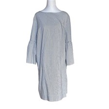 Chaps Grey And Whited Striped Bell Sleeves Shift Dress Size XL Casual Summer