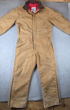 Liberty Coveralls Mens Large Regular Brown Insulated Duck Canvas Workwear Lined