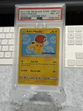 2017 Pokemon Sm Black Star Promo #SM113 Ash'S Pikachu PSA 8