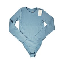 A New Day Womens Long Sleeve Crewneck Bodysuit Blue Medium NWT F00302494-02/24