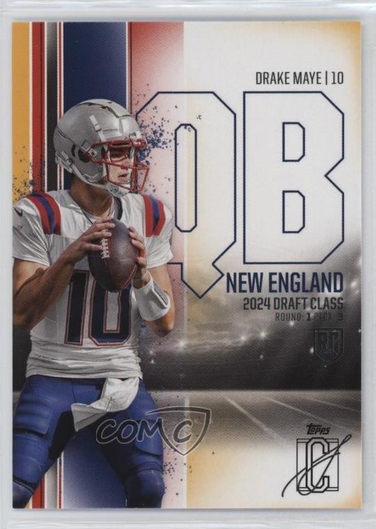 2024 Topps Signature Class Rookies Red & Yellow Drake Maye #152 Rookie RC