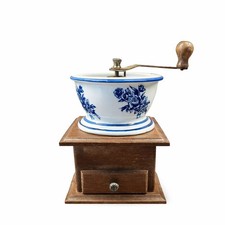 Vintage Coffee Grinder Moulin à Café Manuel Bois & Porcelaine Drawer