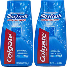 Max Fresh Liquid Toothpaste with Mini Breath Strips, Cool Mint, 4.6 Oz (Packagin
