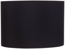 Black Medium Hardback Drum Lamp Shade 16" Wide x 11" High Spider Replacement