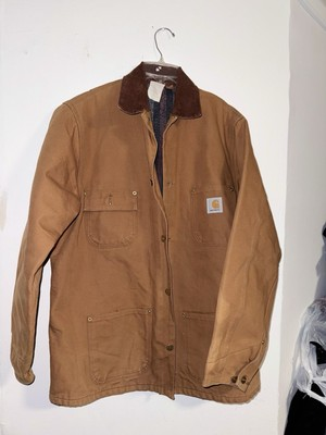 #ad #ad VINTAGE CARHARTT MICHIGAN CHORE LINED JACKET C01BRN 1990S SIZE 42 MADE IN USA $185.00