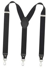 Mens Suspender with Swivel Hooks Adjustable Braces Y Shaped Elastic Black
