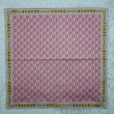 FELIX BUHLER Pink Cotton Mini Scarf Pocket Square 22.5'' X22'' Q329