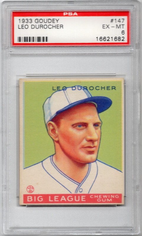 1933 Goudey Leo Durocher #147 PSA 6 EX-MT Vintage Baseball Card St. Louis Cards