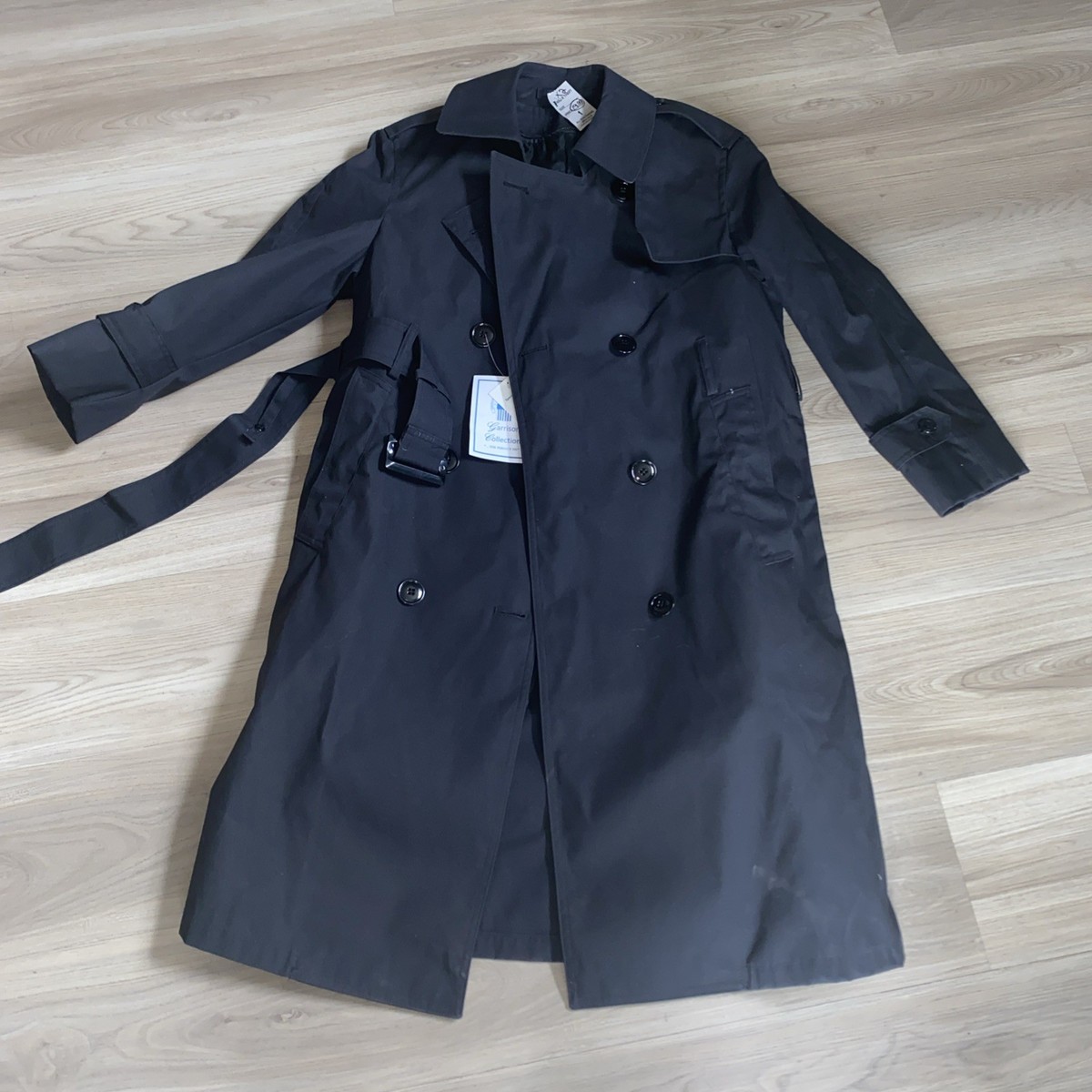 US Army Military All Weather Trench Coat Black Garrison Collection
