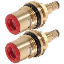 2pcs Hot Cold Water Faucet Core Cartridge Replacement Copper Disc Tap