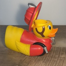 Vintage 2006 Munchkin Rubber Ducky Fireman Bath Spout Bubble Bath