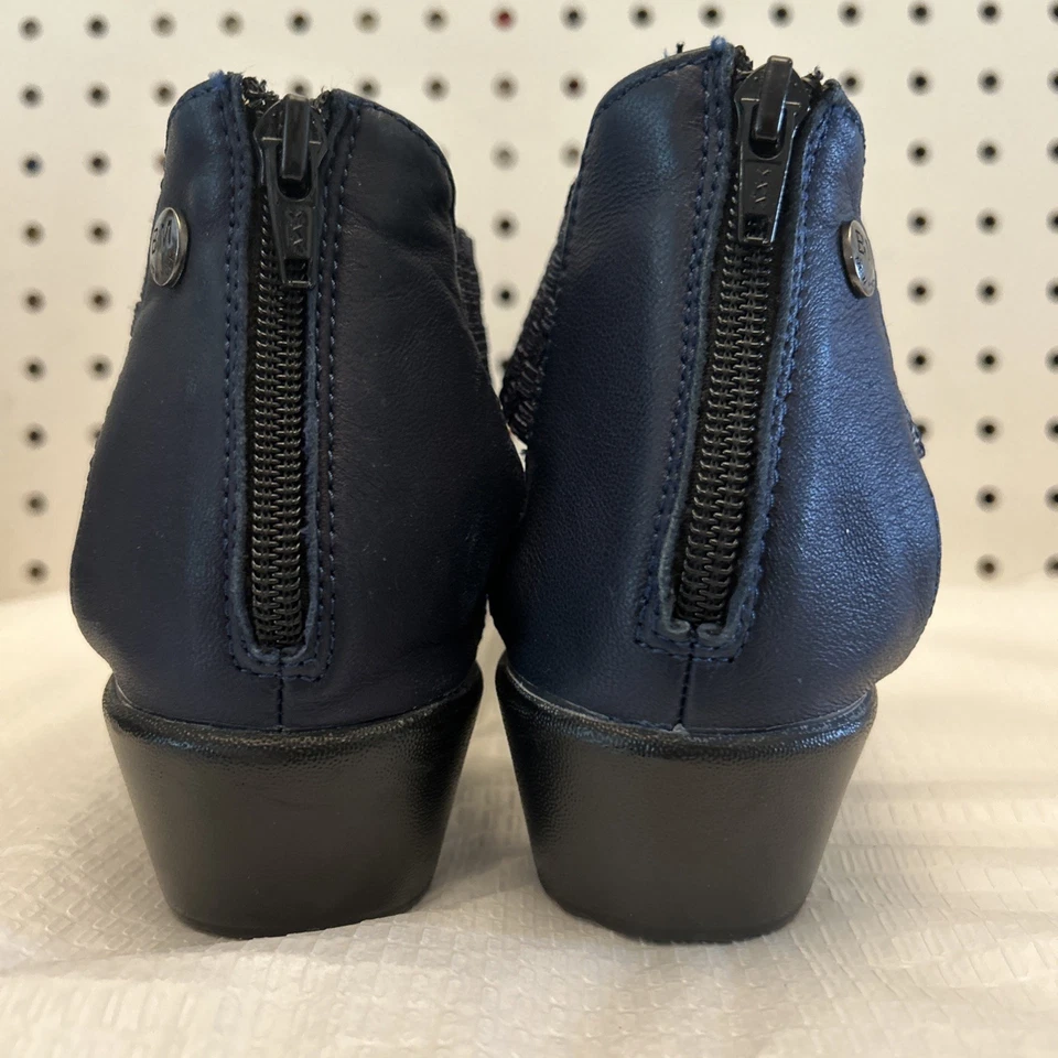 Сандалии BERNIE MEV темно-синие низкие на танкетке тканые с крестовым ремешком размер 38 - Изображение 4 из 4