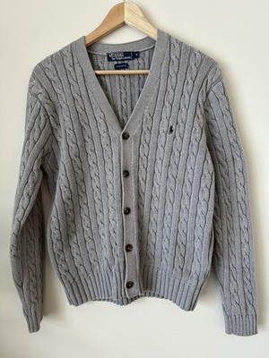 VTG 90s Ralph Lauren Cable Knit Cardigan Old Money Winter Staple
