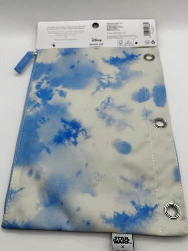 Disney Star Wars x Yoobi R2-D2 Binder Zip Pencil Case Pouch White Blue NEW - Picture 4 of 4