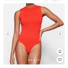 Skims  NWOT Women's Fits Everybody High Neck Sleeveless Bodysuit Poppy Size XS