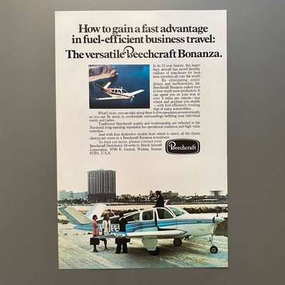 Beechcraft Bonanza Aircraft Flugzeug 1979 Vintage Ad Werbung Reklame K70