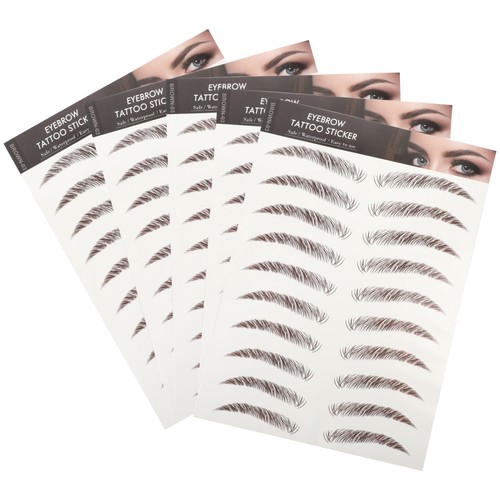 5 Blatt Augenbrauenimitat Aufkleber für natürlich aussehendes Make-up
