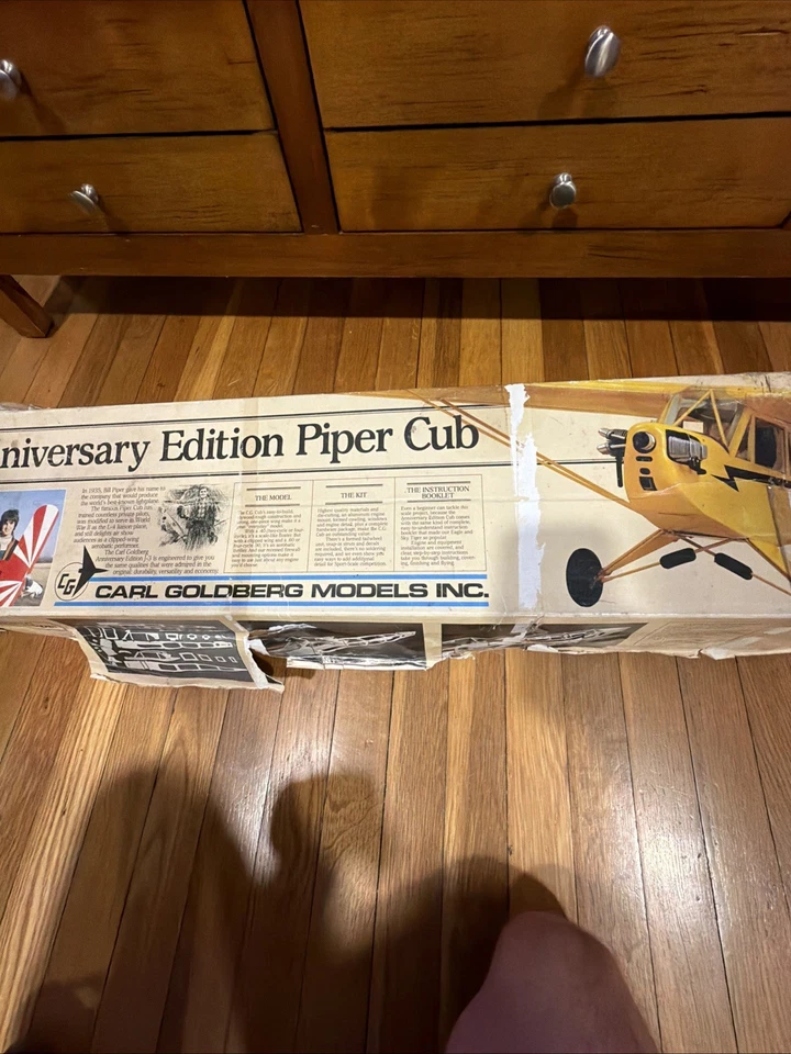 1985 Piper Cub K-63 Carl Goldberg Anniversary Edition RC Model Plane Kit Parts - Image 3 of 4