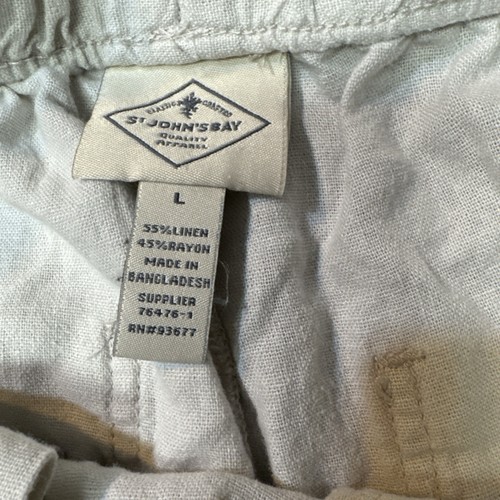 Pantalones cargo St Johns Bay para mujer mezcla de lino pequeños bolsillos grandes - Imagen 2 de 6