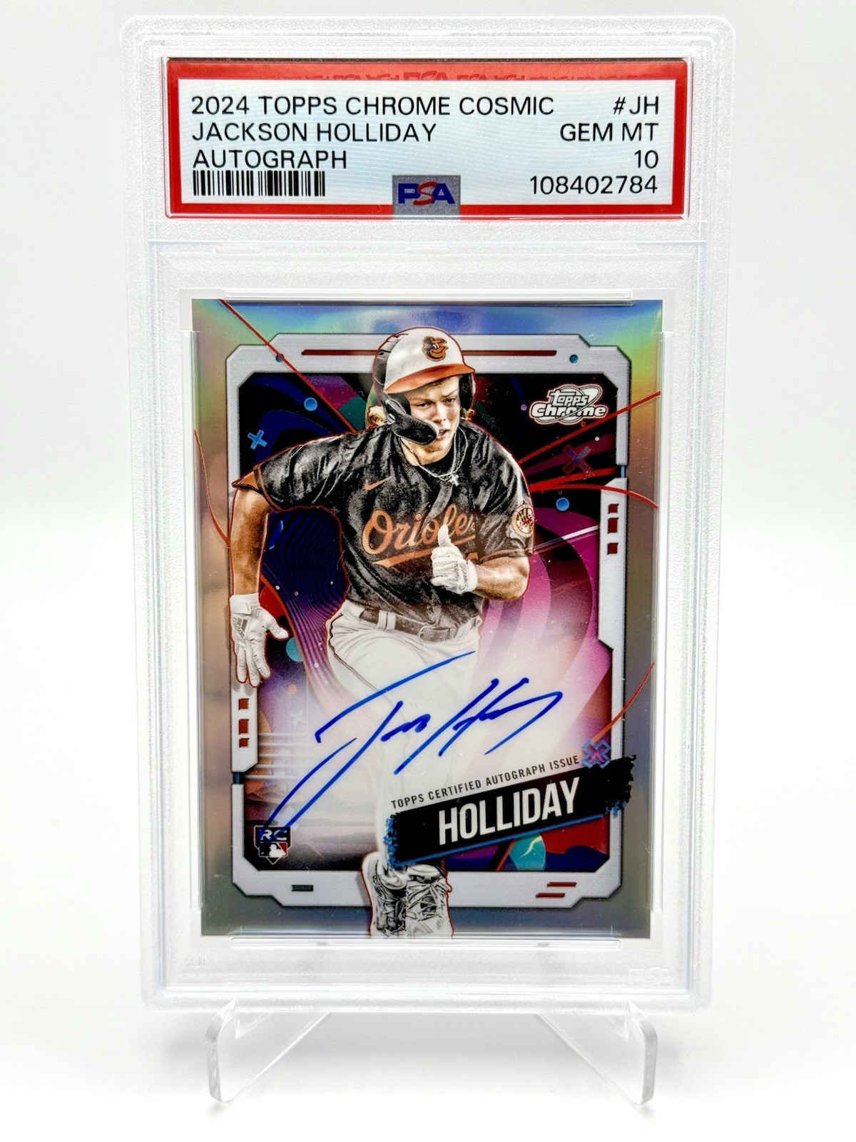 🔥 2024 Topps Cosmic Chrome JACKSON HOLLIDAY Rookie Auto PSA 10 Orioles CCA-JH