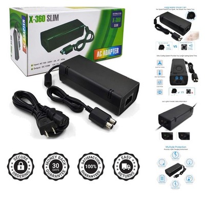 Compact and Lightweight Xbox 360 Slim Power Supply - 1 Amp Charger for Gaming