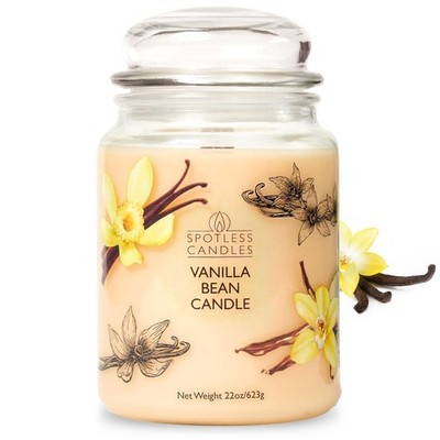 Vanilla Bean Candle 22oz Glasgefäß mit Holzdocht in einem dekorierten Glas in...