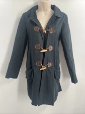 A.P.C. Women's Toggle Button COTTON Removable HOOD DUFFLE COAT Jacket Size 40