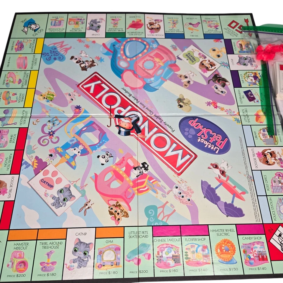 Littlest Pet Shop Edition Monopoly Game 2007 with 6 Pets - Image 3 of 4