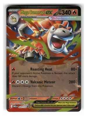Mega Camerupt ex 022/132 Double Rare Mega Evolution Pokemon Near Mint