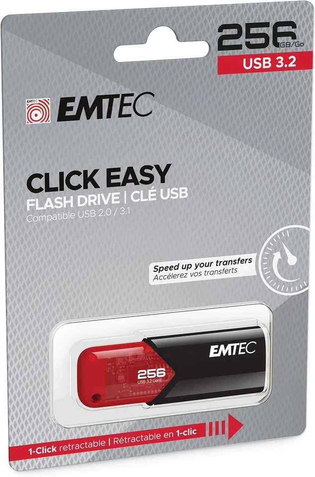 Emtec ECMMDD USB 3.0 (3.2) Click Easy B110 Flash Drive 256 GB External Storage 2 - Image 4 of 4