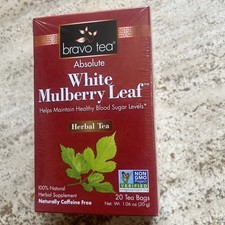 Bravo Tea  White Mulberry Leaf Tea. Caffeine Free, 20 Tea Bags Herbal Tea