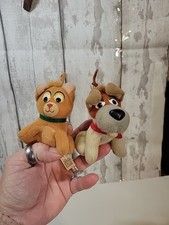 McDonalds Disney Happy Meal 1988 Oliver Cat /Dodger Dog Plush Ornaments