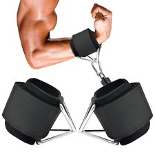 Adjustable Wrist Cuffs for Cable Machine, Neoprene Padded Straps, 2 Pack Comf...