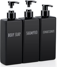 500ml Empty Reusable Pump Bottle Bathroom Shower Dispenser Set for Body Wash