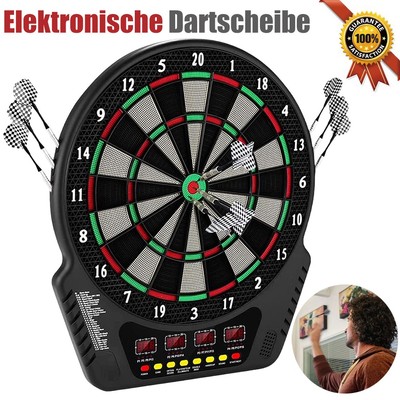 Elektronische Dartscheibe inkl. 6 Dart Pfeile Dartboard mit Sound 1-16  Spieler