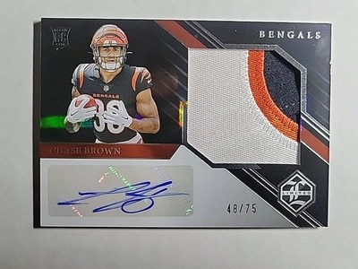 Chase Brown (RC) 3 Color Patch Auto /75   2023 Limited Silver Spotlight 