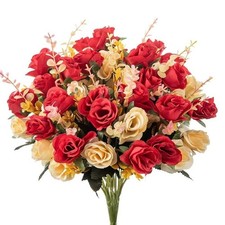 Artificial Flowers Silk Fake Plants UV Resistant Home In/Outdoor Garden Decor