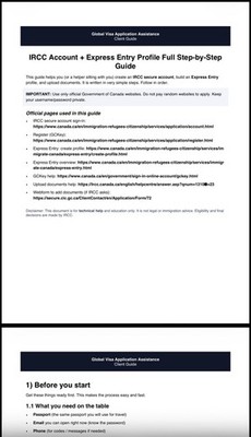 Canada Express Entry Step-by-Step Guide | IRCC Account + Profile Creation PDF