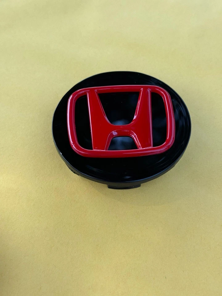Fit for HONDA 1Set Of 4pcs Black/Red Wheel Center Caps 69MM NEW US Foto 4 de 4