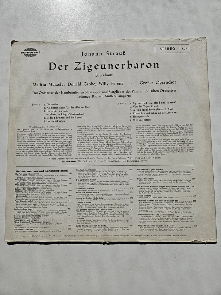 Der Zigeunerbaron Johann Strauss alte Schallplatte - Bild 2 von 4