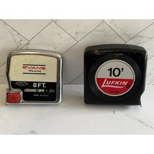 Vintage USA Tape Measure Duo: Evans 8ft & Luf...