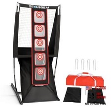 Storgem Golf Chipping Net with 5 Target Heights, Automatic Ball Return