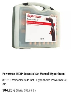 PowerMax 45 XP Essential Set Manuell für Hypertherm Plasmaschneider