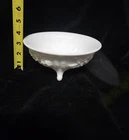 White Milk Glass Bowl With Rose Pattern Vintage Antique